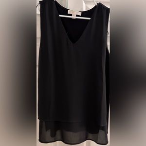 Michael Kors V-Neck Sleeveless Top - Black